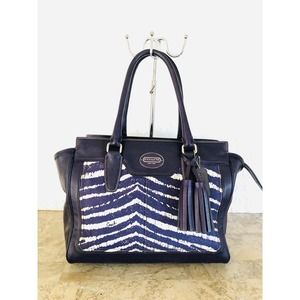 Coach Navy and White Crossbody Bag